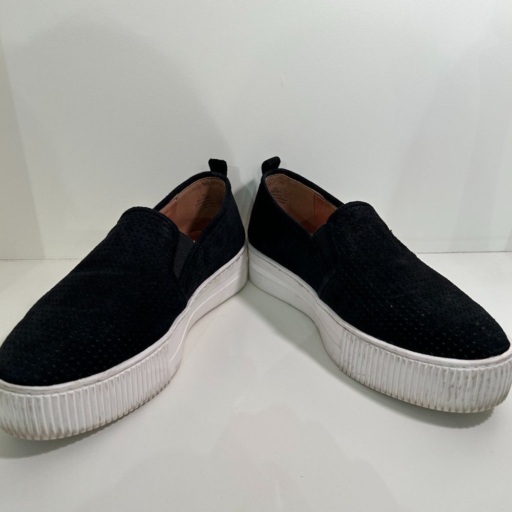 Halogen black leather platform shoes | Baylee Platform Slip-on sneakers